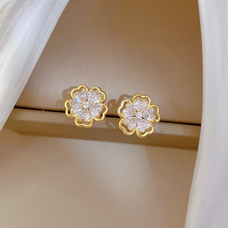 Korean Cosmos Geometric Titanium Steel Electroplating Earrings