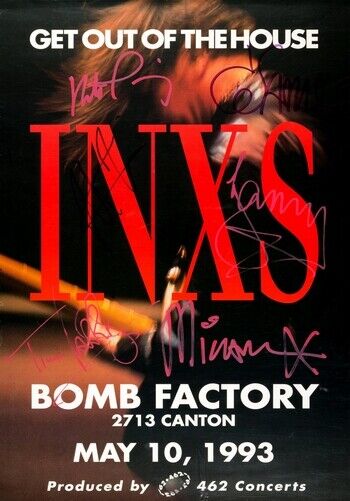 INXS POSTER - BOMB FACTORY RARE SIGNED - Photo Poster painting INSERT PRINT -  POST