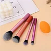 Makeup Brushes Set Cheek Color Brush Soft 4 Brush & 2 Sponges Puff Makeup Tools