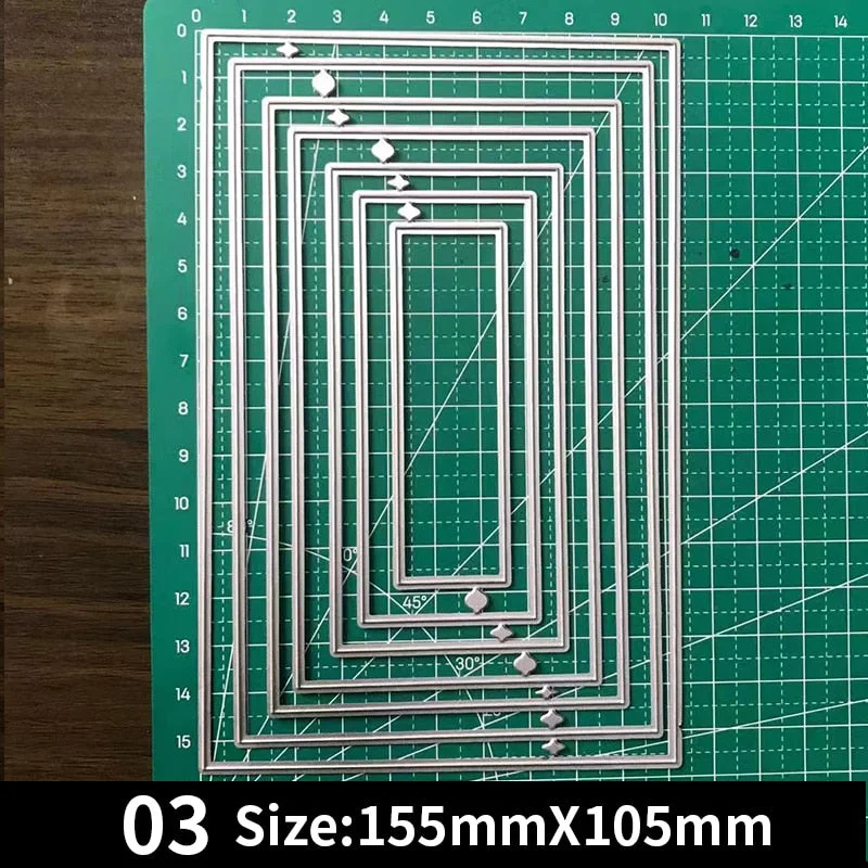 Frames Square Card Curves Border Metal Cutting Dies for DIY Scrapbook Cutting Die Paper Cards Embossed Decorative Craft Die Cut