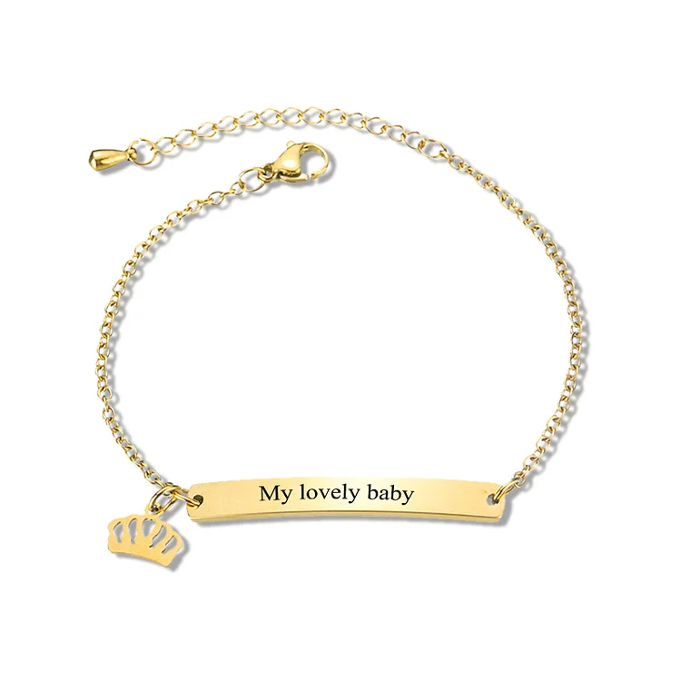 Custom 1 Name Bracelet Personalized Crown Bracelet Love Gifts For Her