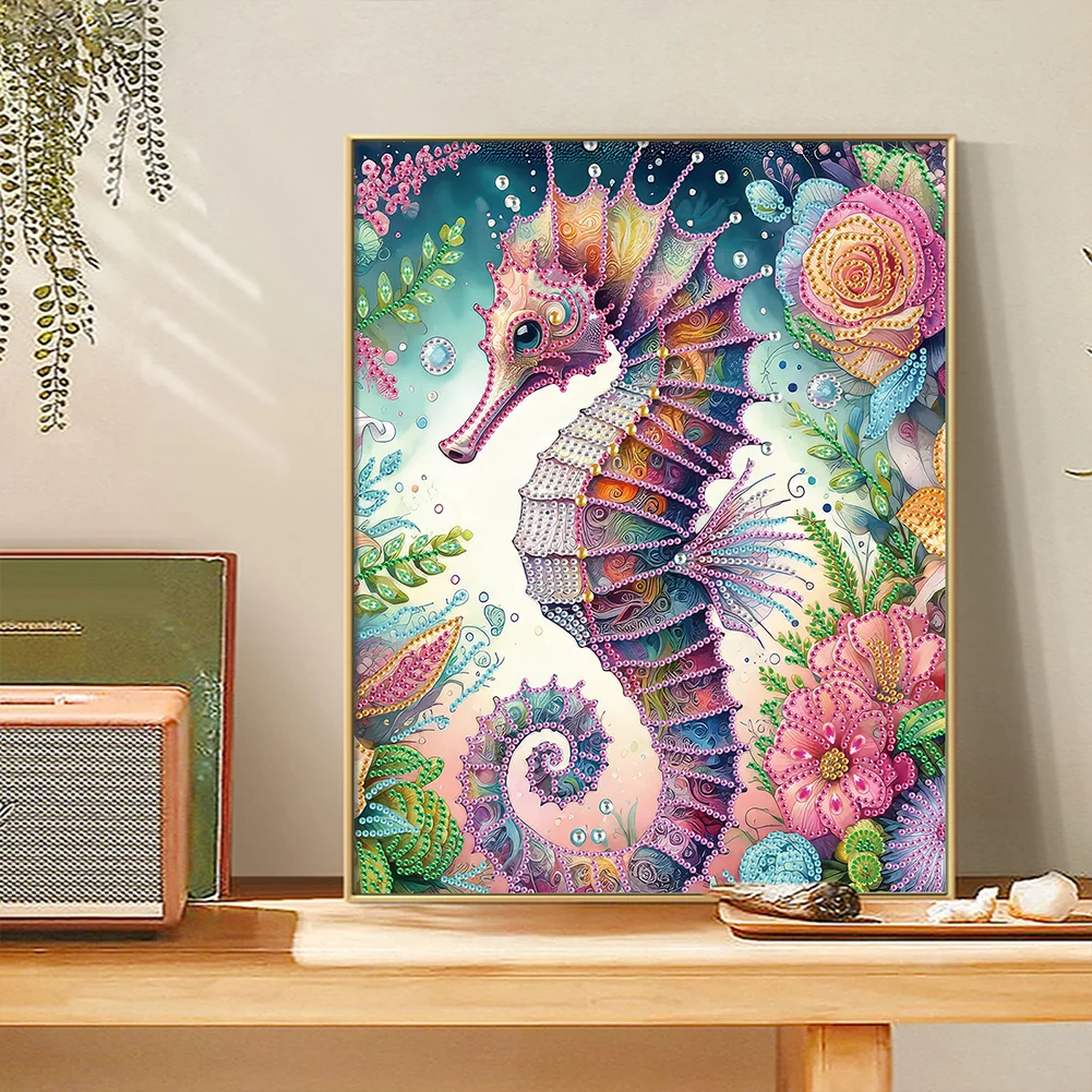 Diamond Painting - Partial Special Shaped Drill - Seahorse(Canvas|30*40cm)