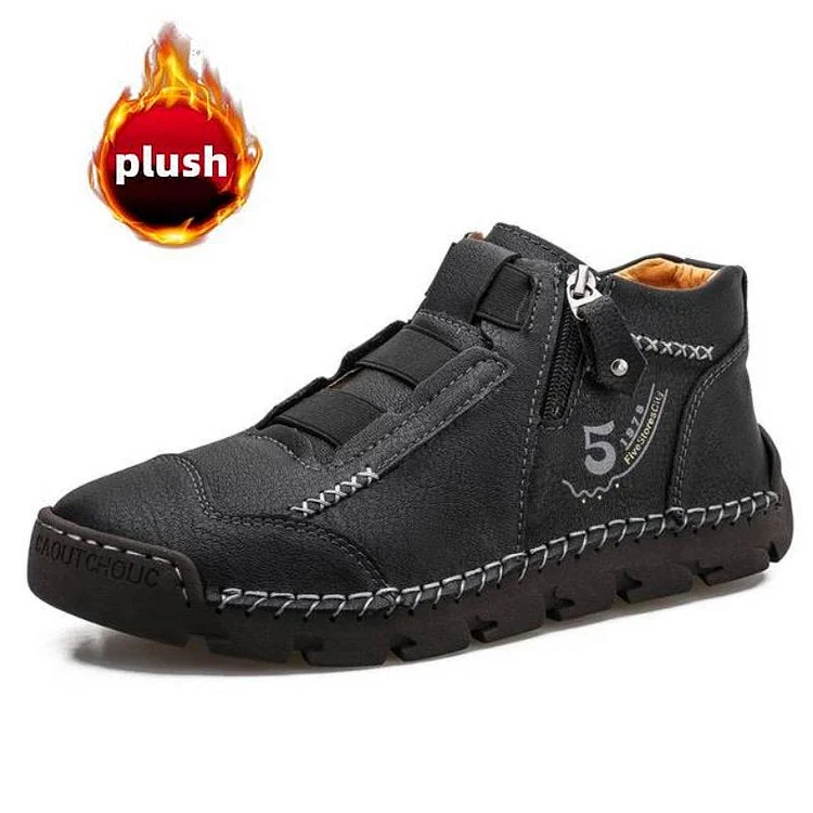 Leather Ankle Boots For Men Comfy Walking Orthopedic Shoes Radinnoo.com
