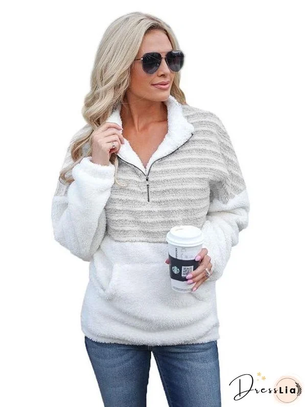 Women V Neck Zipper Coat