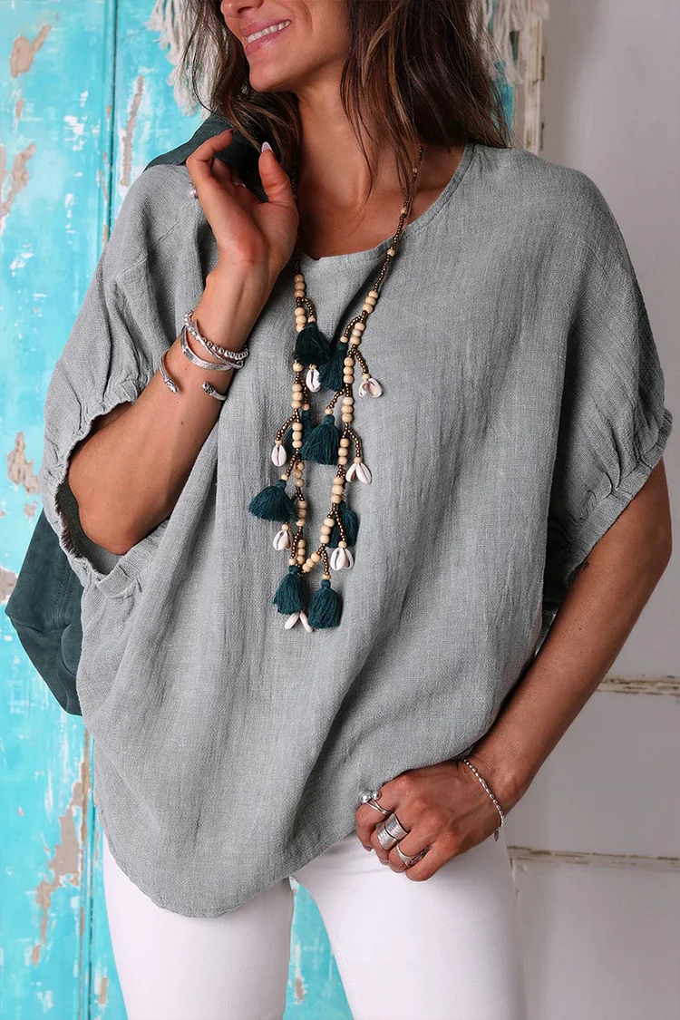 Want To Go Cuff Linen Top