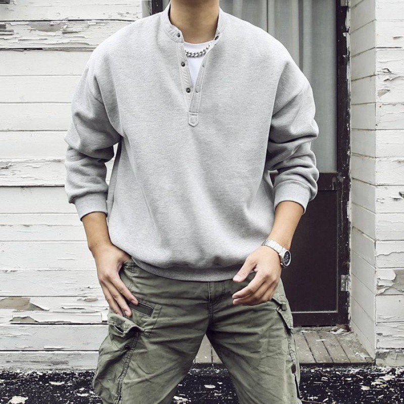 Comstylish Men's Vintage Button Casual Long Sleeve Shirt