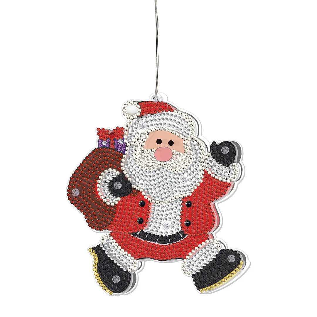 5D Christmas Diamond Painting Hanging Light Festive Rhinestone Lamp Pendant