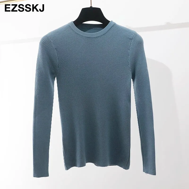 winter clothes Knitted woman sweaters Pullovers spring Autumn Basic women's jumper Slim women's sweater cheap pull long sleeve
