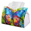 Blue Butterfly DIY PULeather Diamond Painting Tissue Box for Adults Beginners Decorative Diamond Art Paper Storage Holder for Living Room Bedroom Bathroom Table Decor