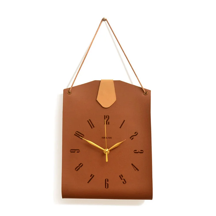 PU Leather Bag Shaped Clock