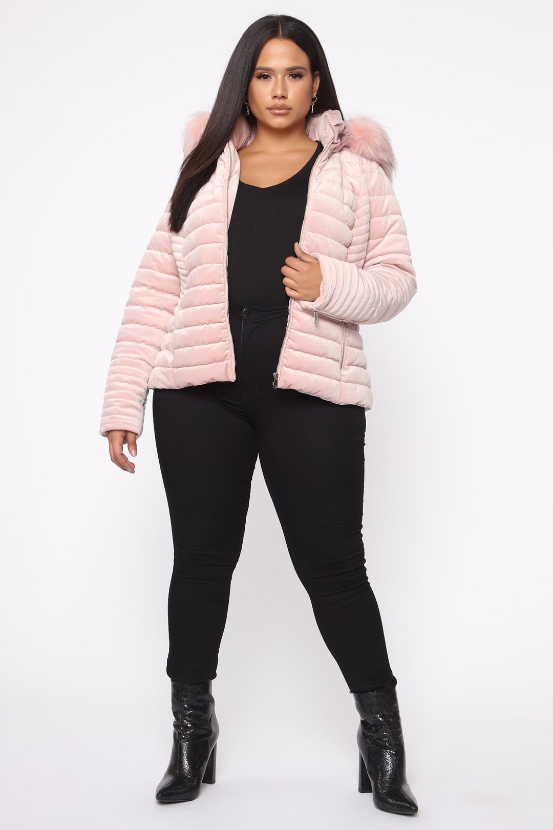 Always Ready Velvet Puffer Jacket Blush