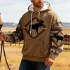💥 2025 Hot Sale!Men's Reindeer Tribal Graphic Prints Hoodie Hoodies Sweatshirt Daily Ethnic Casual Long Sleeve Hooded Holiday Going Out Streetwear Blue Sky Blue Khaki Gray Print Spring & Fall Designer
