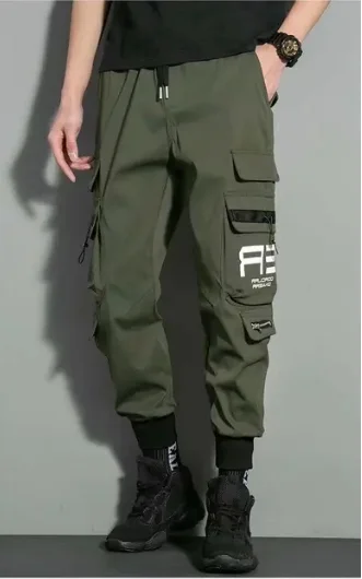 Traceeye Pantalones informales para hombre y mujer, ropa de calle fina con cintas, pantalones de Jogging Harem, ajustados con pantalones