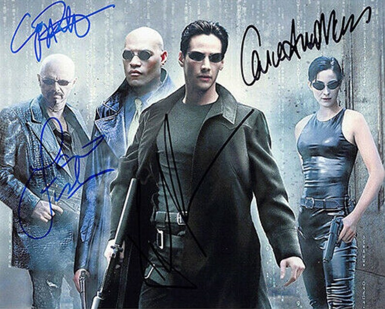 THE MATRIX Signed Photo Poster painting Cast X4 Keanu Reeves, Carrie-Anne Moss ++ wCOA