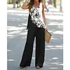 Women's Printed Vest Pants Two Piece Suit