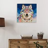 DIY Pearl Painting Wolf for Home Decor with Frame(25x25cm)
