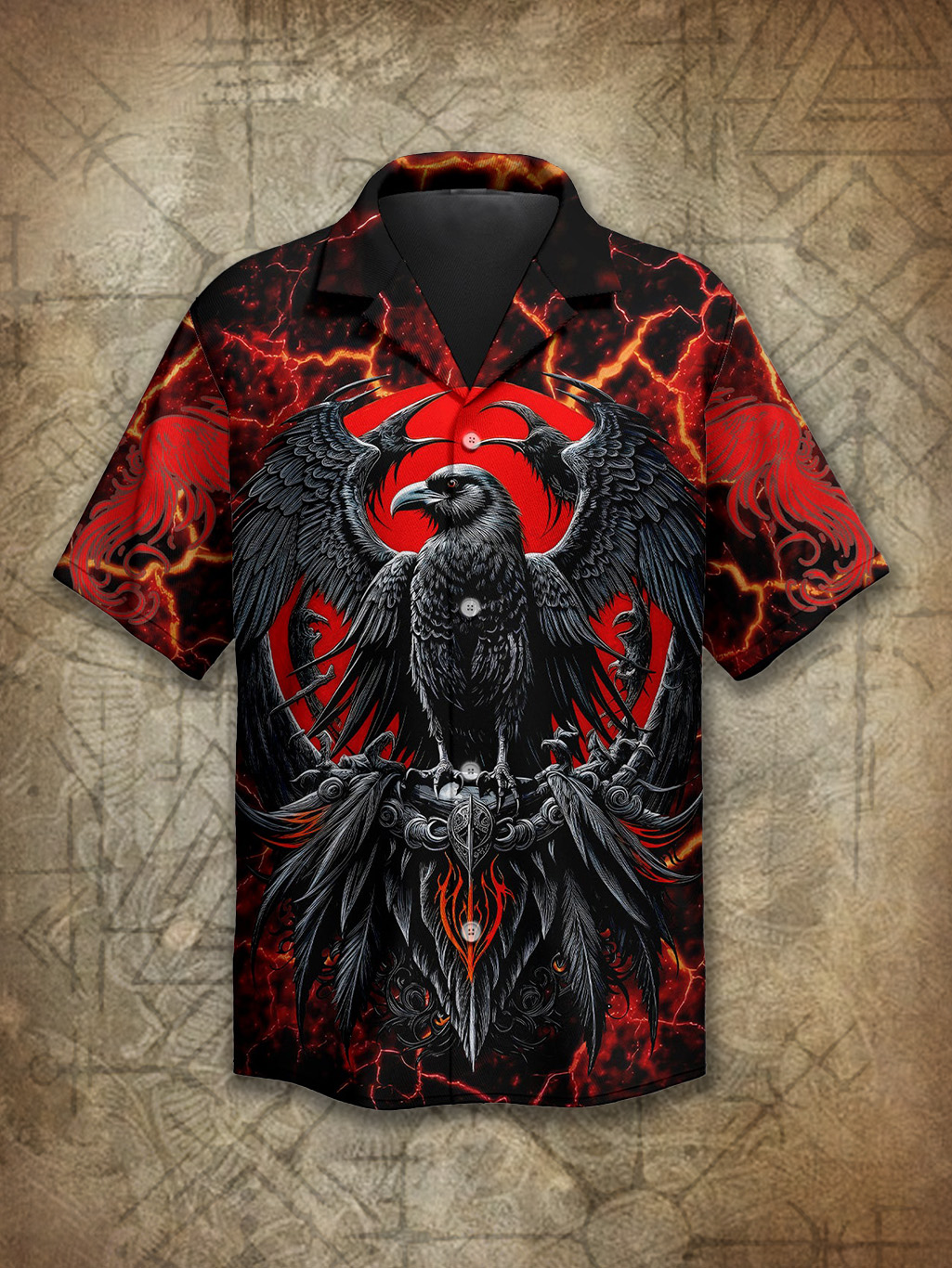 Viking Berserk Raven's Wrath Totem Spirit Power Heritage Hawaiian Shirt / Rvogue / Rvogue