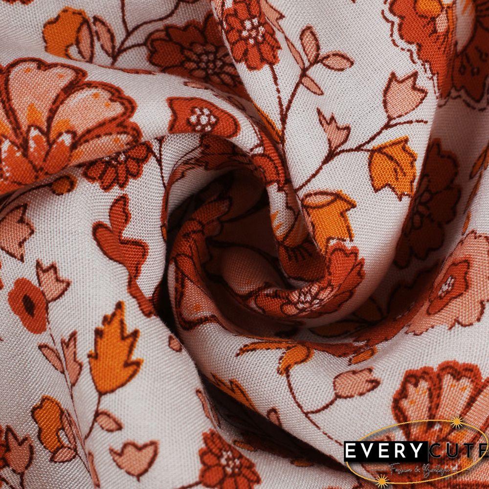 Red Bohemia Style Lace-up Long Sleeve Tops