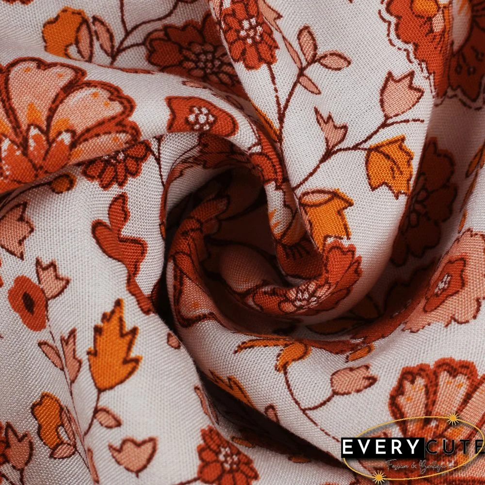 Red Bohemia Style Lace-up Long Sleeve Tops