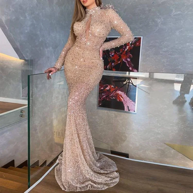 Promsstyle Gorgeous beads sequin hollow mopping length evening dress Prom Dress 2023