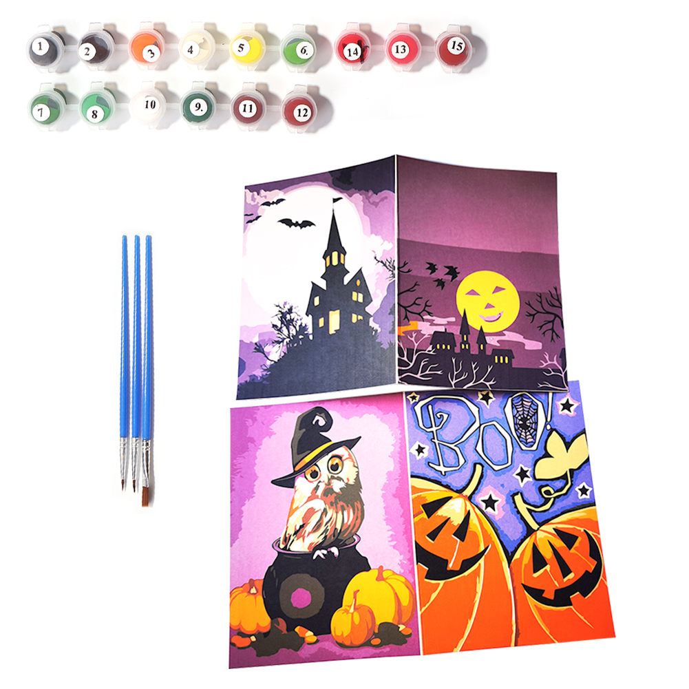 

2pcs Halloween Greeting Card - Paint By Numbers Craft, 501 Original