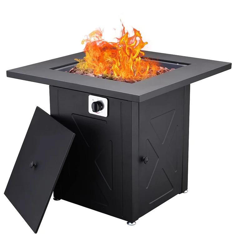 28" 30" 32" Square Outdoor Patio Propane Fire Pit Table