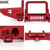 AMK Aluminum Alloy RC Crawler Car Front Rear Bumper with Tow Hook Winch Base for 1/6 SCX6 Jeep JLU Wrangler 4WD Upgrade Parts-2 in 1 Blue (2 in 1 Blue)