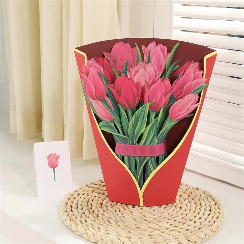 🔥Mother's Day Sale-💐🌸Pop Up Flower Bouquet Greeting Card