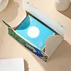 Diamond Art Tissue Box Cover DIY PU Desktop Organizer Large(peacock)