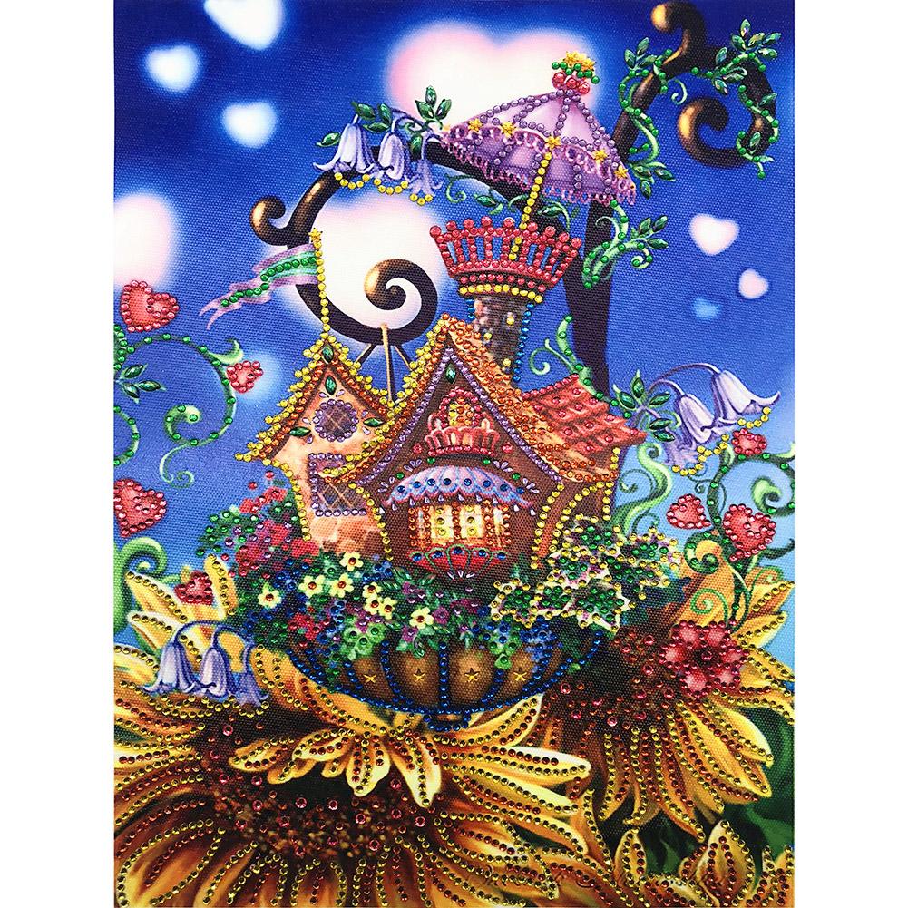 

Sunflower Tree House - Special Shaped Diamond Painting - 40*30CM, 501 Original