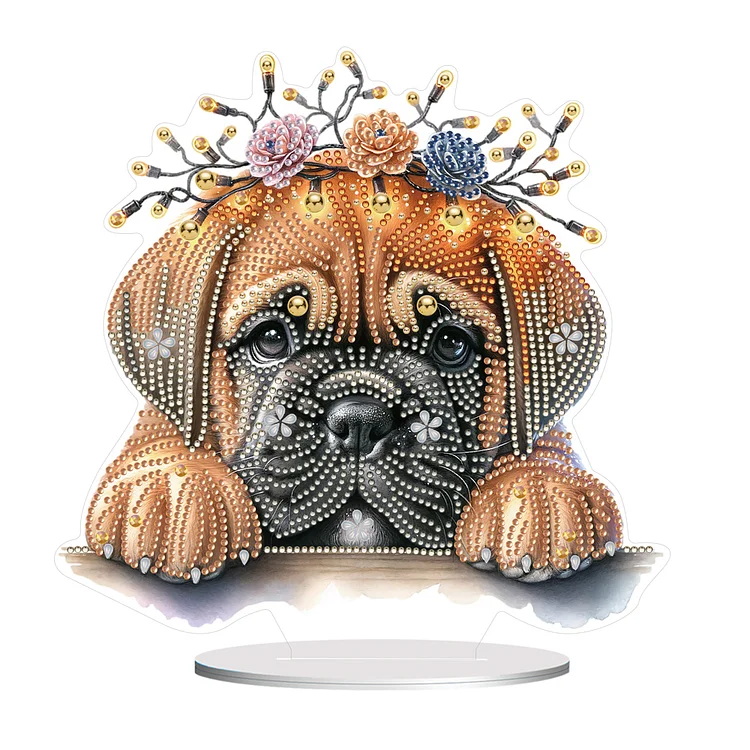 5D Rhinestone Color Pug Dog Diamond Painting DIY Cartoon Animals