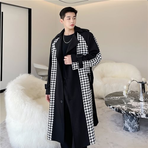 -K23-P155 Casual Houndstooth Coat-Usyaboys-Mne and Women's Street Fashion Shop-Christmas