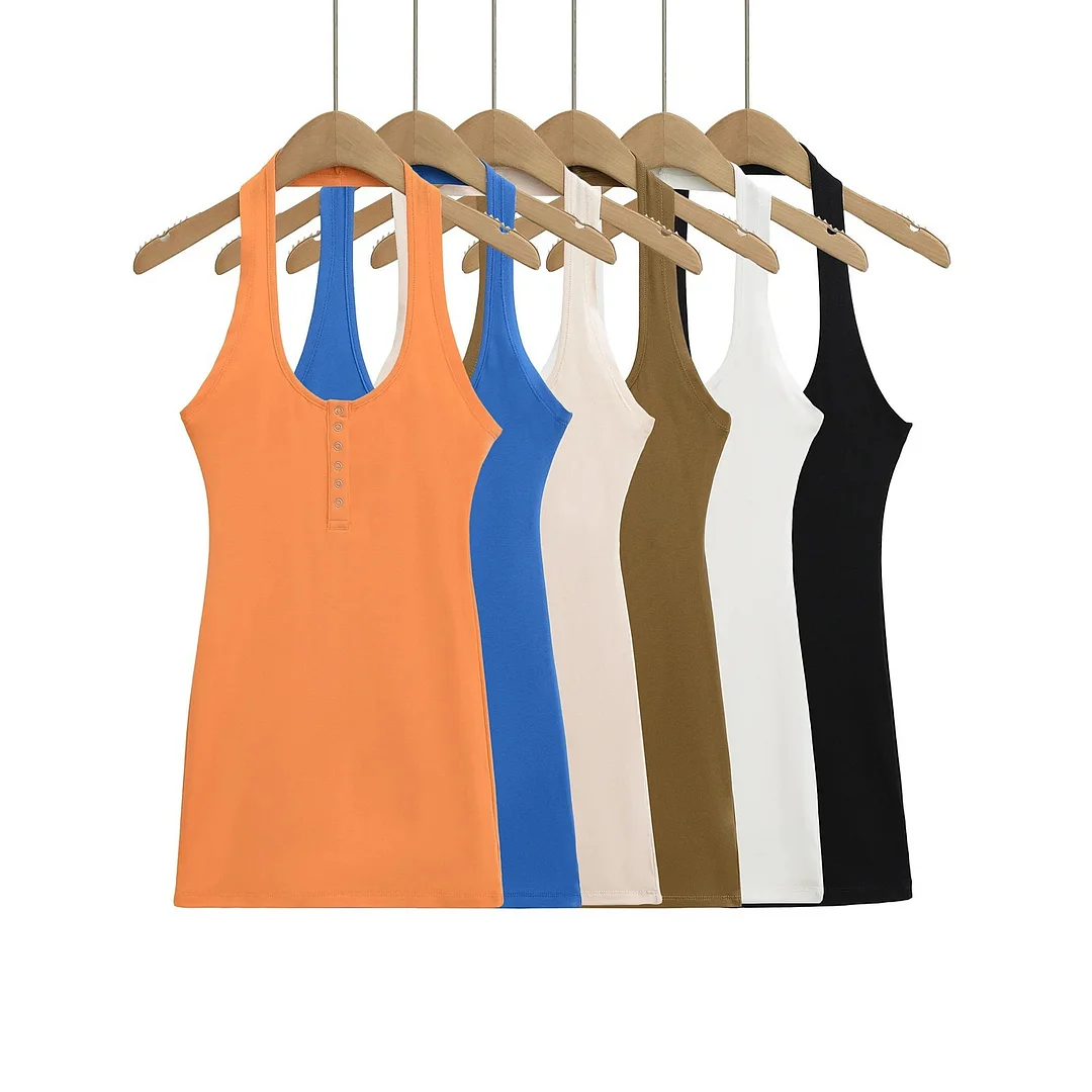 Nigikala Nigikala Girls White Hanging Neck Sling Vest Outside Wearing Women's Summer New Thin Back Shirt Long Top