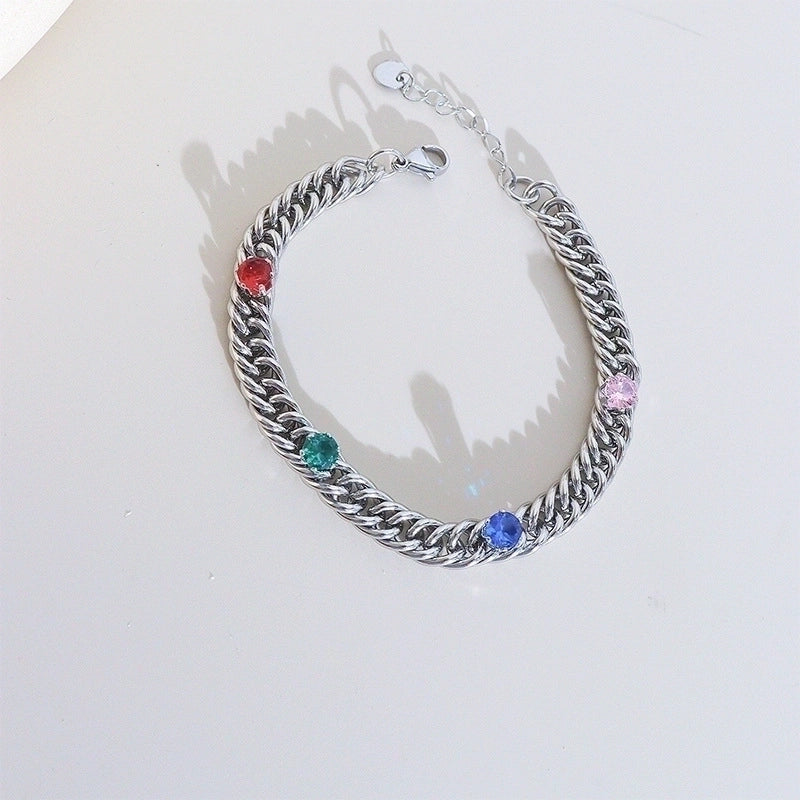 304 Stainless Steel 16K Gold Plated White Gold Plated Gold Plated Fashion Geometric Rhinestones Bracelets Necklace