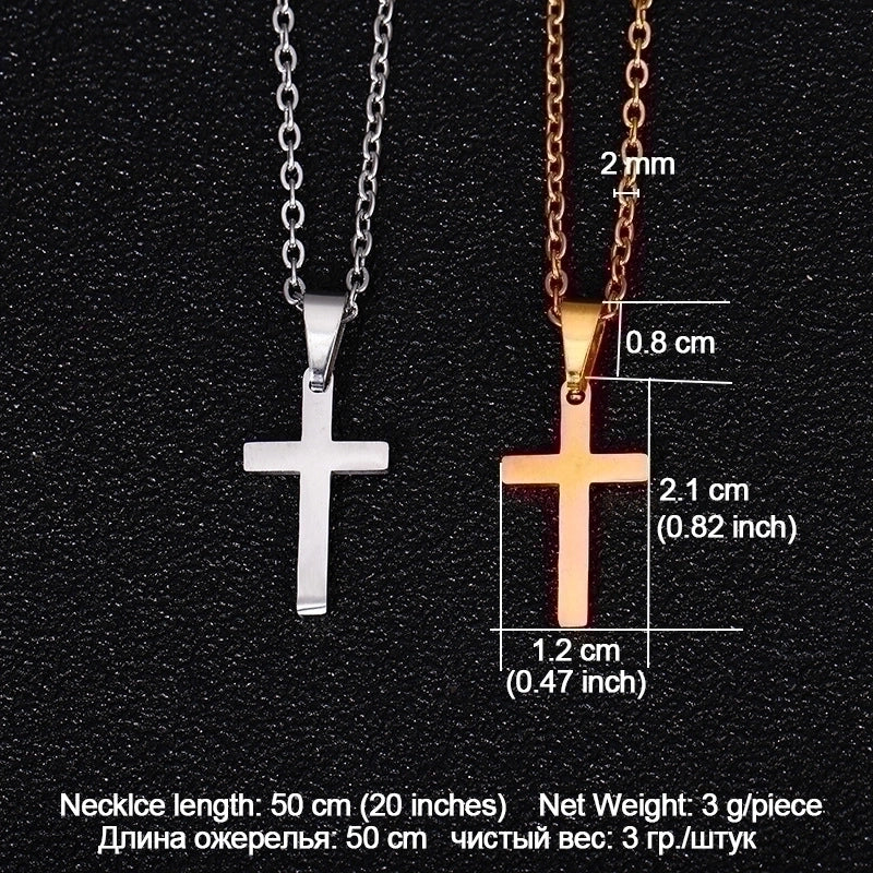 Stainless Steel 18K Gold Plated Modern Style Minimalist Plating Cross None Pendant Necklace Long Necklace