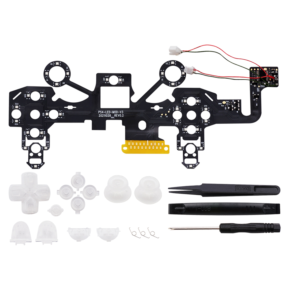 

DIY Wireless Gamepad Game Controller Light Board LED Repair Set for PS4, 501 Original