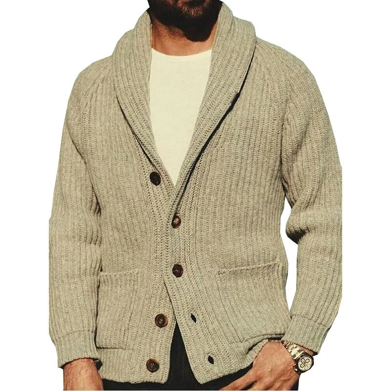 Men's Knit Casual Button Cardigan Jacket