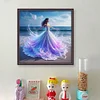 Beach Dress Girl-11CT Stamped Cross Stitch 45*45cm/17.72*17.72in