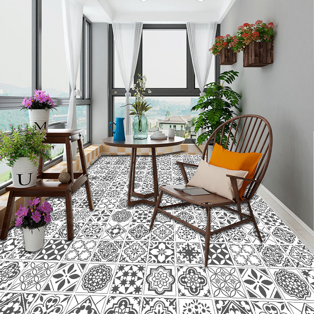 

Retro Self Adhesive Tile Floor Stickers Bathroom Kitchen Waterproof Decals, Hz009, 501 Original