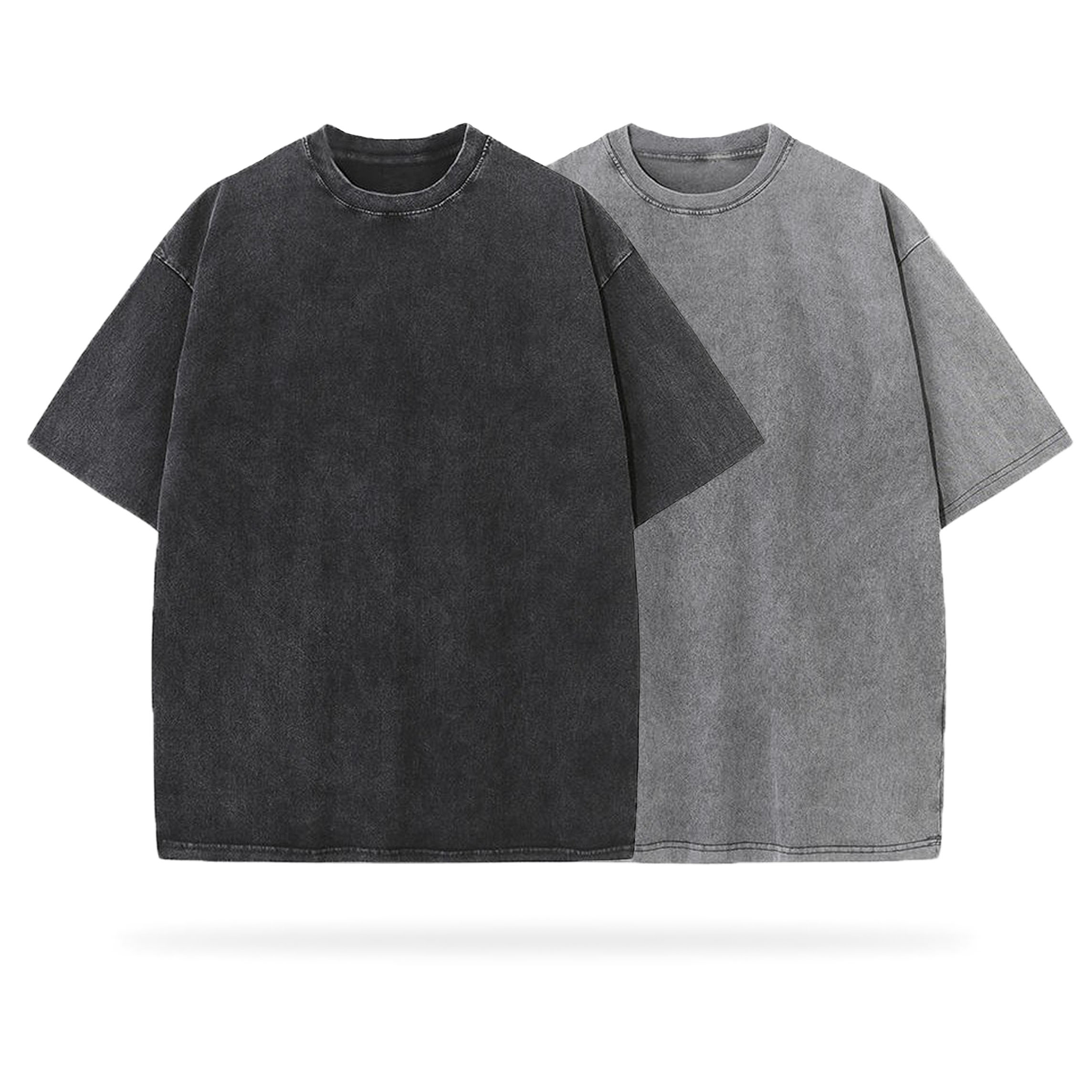 Sopula Essentials Men's Washed Blank Tees 2-Pack (Black, Grey)
