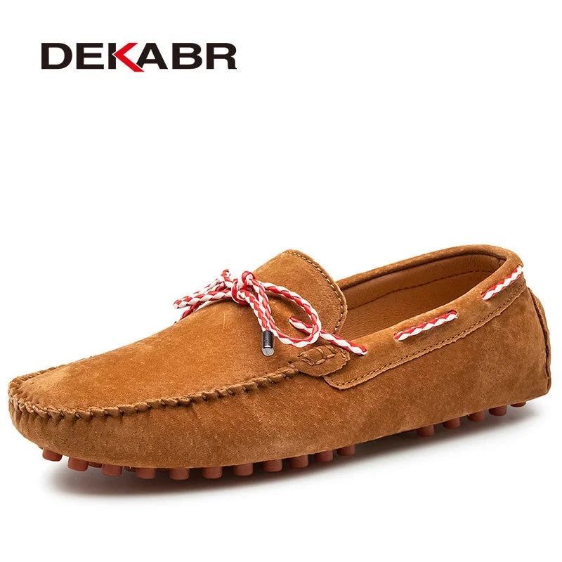 DEKABR Size 38~47 Genuine Leather Loafers Hot Sale Driving Shoes Fashion Casual Shoes Original Design Summer Flats Moccasins Men