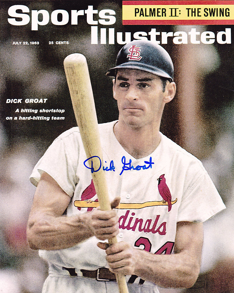 DICK GROAT ST. LOUIS CARDINALS SPORTS ILLUSTRATED ACTION SIGNED 8x10