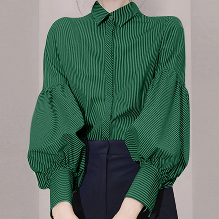 Chic Printed Long Sleeve Lapel Shirt - yankia