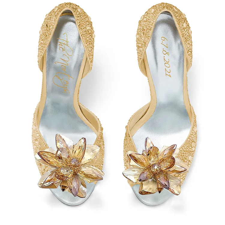 Custom Made Crystal Cinderella Wedding Shoes |FSJ Shoes