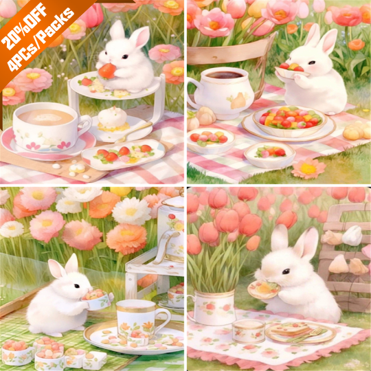 Rabbit - Full Round Drill Diamond Painting - 40*50CM(Canvas)