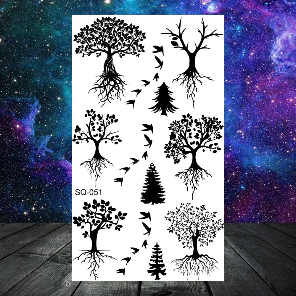 Small Skull Henna Feather Arrow Temporary Tattoos For Women Adult Kids Cross Scorpion Anchor Fake Tattoo Neck Arm Finger Tatoos