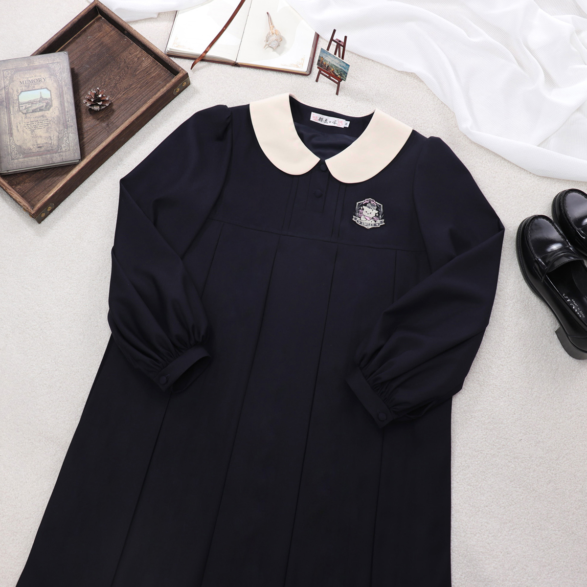 Sweet Sakura Family Original Jk Uniform Chiyoda Academy Long Sleeve School Girl Dress Box Pleat Skirt Polyester Fiber Cotton ...