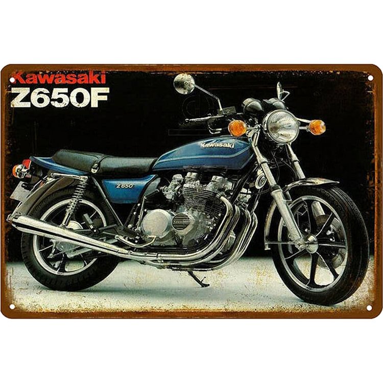 Moto Kawasaki 2650F - Enseigne Vintage Métallique/Enseignes en bois - 20*30cm/30*40cm