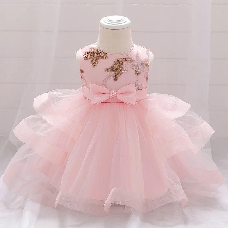 Toddler 1 Year Birthday Party Baptism Dress for Baby Girl Infant Sequins Girl Custumes Kids Clothes Tutu Princess Dress Infant