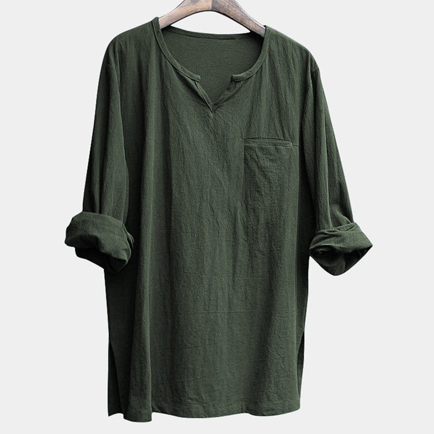 Men&rsquo;s Soft Linen Long Sleeve Tee